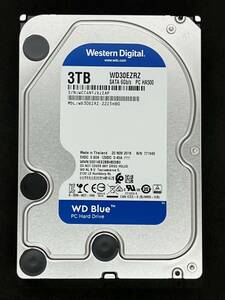【送料無料】　★ ３ＴＢ ★　WD30EZRZ【使用時間：１２ｈ】 Western Digital Blue　3.5インチ 内蔵 HDD　SATA600/5400rpm WD/青 新品同様