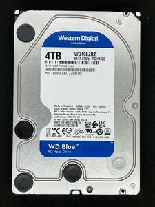 【送料無料】 ★ ４ＴＢ ★　WD40EZRZ　【使用時間：131ｈ】　Western Digital Blue　3.5インチ 内蔵 HDD　SATA600/5400rpm　稼働極少