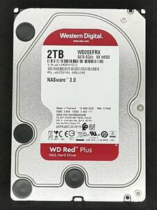 【送料無料】 ★２ＴＢ★　WD20EFRX 【使用時間：8447ｈ】Western Digital RED　3.5インチ 内蔵 HDD　SATA600/5400rpm WD赤 NAS　良品