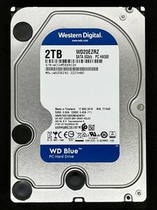 【送料無料】 ★ ２ＴＢ ★　WD20EZRZ 【使用時間：7298ｈ】 Western Digital Blue　3.5インチ 内蔵 HDD　SATA600/5400rpm WD/青 良品