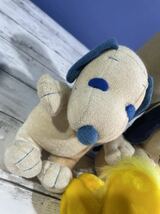 22A05-87: PEANUTS SNOOPY スヌーピー ぬいぐるみ　ネイビー　ブルー/タオル生地 　ピーナッツ　3点まとめて_画像3