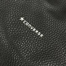 未使用品 CONVERSE ブラック ショルダーバッグ レディース レジャー カジュアル ビジネス ロゴ 巾着 フェイクレザー エンボス コンバース_画像2