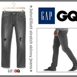 送料込 14,900円の品 新品★Gap x GQ John Elliott デニム W32(81cm)/L32 ストレッチ ライトスキニー★ジョンエリオット/ジーンズ