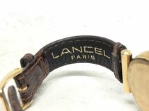 2204# 1円 LANCEL ランセル ペアウォッチ メンズ レディース 腕時計 クォーツ ゴールドカラー ケース付き_画像8