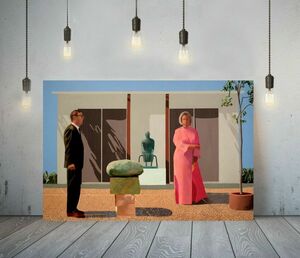 Art hand Auction David Hockney Luxury Canvas Frame Poster Picture A1 Pop Art Panel Scandinavian Overseas Goods Painting Stylish Interior 21, printed matter, poster, others
