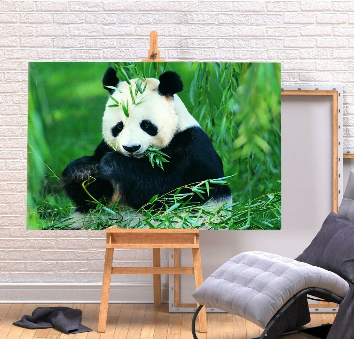 Panda High-End-Leinwandrahmen Poster Bild A1 Kunsttafel Nordisches Tier Tier Übersee Foto Waren Malerei Verschiedenes Interieur 1, Gedruckte Materialien, Poster, Andere