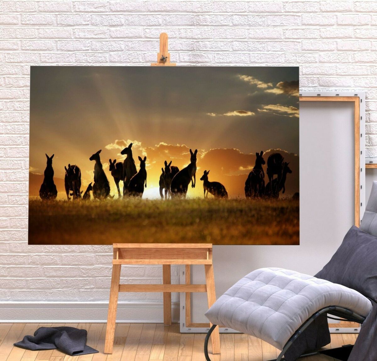 Kangaroo High-quality Canvas Frame Poster Picture A1 Art Panel Nordic Animal Animal Overseas Photo Goods Painting Miscellaneous Interior, Printed materials, Poster, others