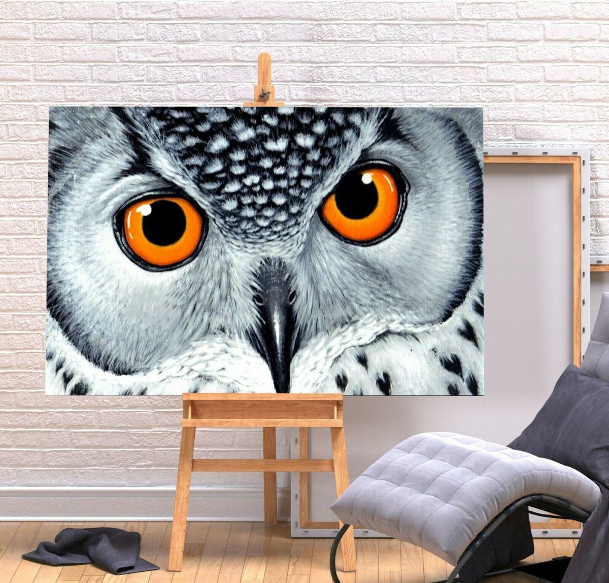 Hibou haut de gamme toile cadre affiche photo A1 panneau d'art nordique hibou Animal bonne fortune Photo marchandises peinture divers intérieur 1, Documents imprimés, Affiche, autres