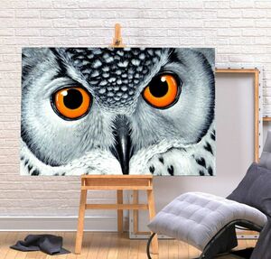 Art hand Auction Owl High-end Canvas Frame Poster Picture A1 Art Panel Nordic Owl Animal Good Fortune Photo Goods Painting Miscellaneous Interior 1, Printed materials, Poster, others