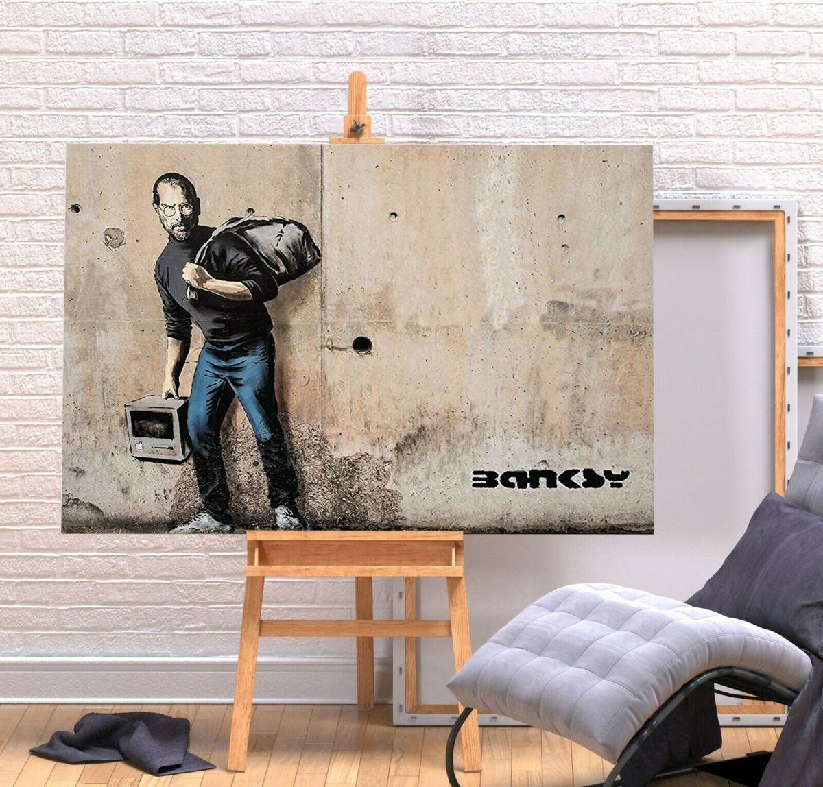 Banksy – cadre en toile haut de gamme, affiche Photo A1, panneau d'art nordique à l'étranger, produits Photo, peinture d'intérieur, Steve Jobs, Documents imprimés, Affiche, autres