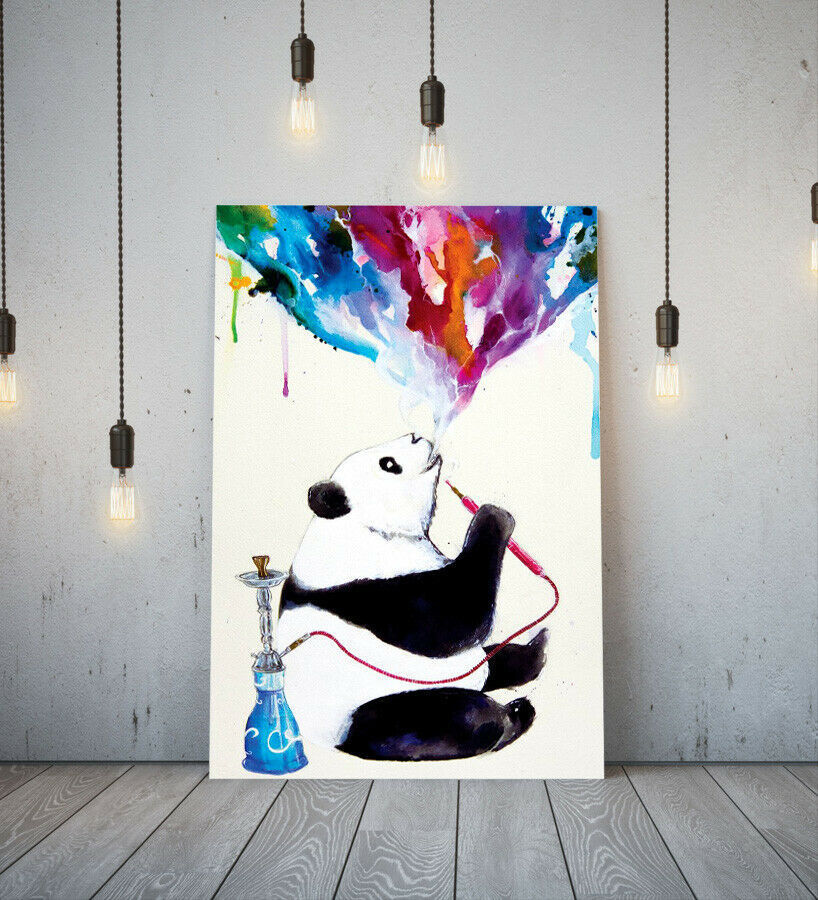 Banksy High-end Canvas Frame Poster Picture A1 Art Panel Nordic Panda Shisha Overseas Photo Goods Painting Stylish Interior, Printed materials, Poster, others