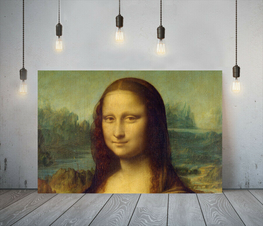Leonardo da Vinci Mona Lisa toile de haute qualité avec cadre affiche photo Da Vinci A1 panneau d'art peinture nordique produits intérieur, Documents imprimés, Affiche, autres