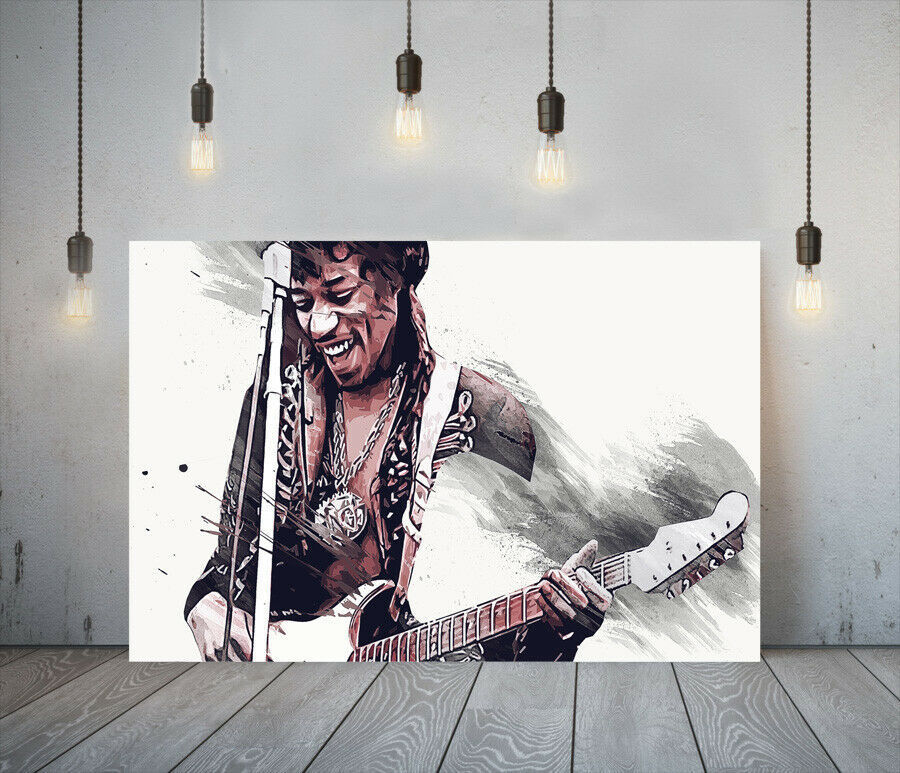 Jimi Hendrix JIMI HENDRIX Luxus-Leinwandrahmen-Poster, Bild, A1, Kunsttafel, skandinavisches Overseas-Foto, Waren, Malerei, Innenbereich 2, Drucksache, Poster, Andere