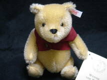 レア!新品*未使用*steiff 75th Anniversary Winnie Pooh Bear シュタイフ ディズニー くまのプーさん 75周年記念 18cm Disney 即決_画像4