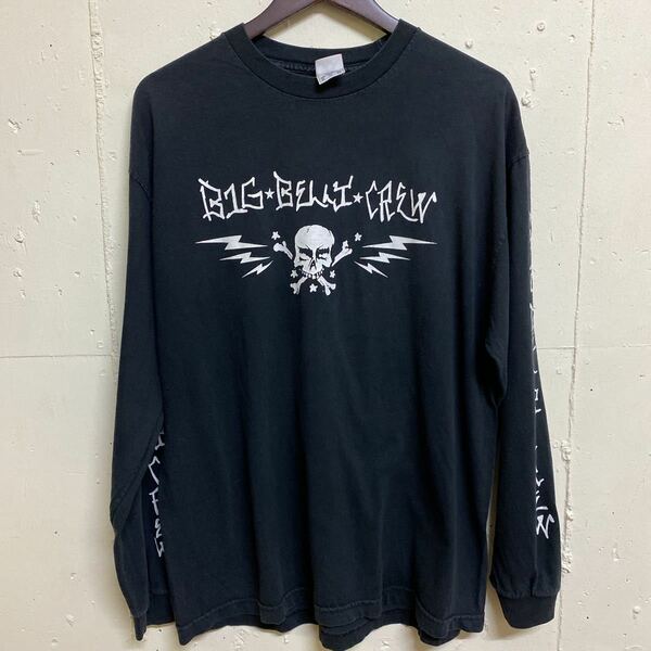 BIG BELLI CREW ドクロ ロンT プリント 長袖Tシャツ ロングTシャツ XL 古着