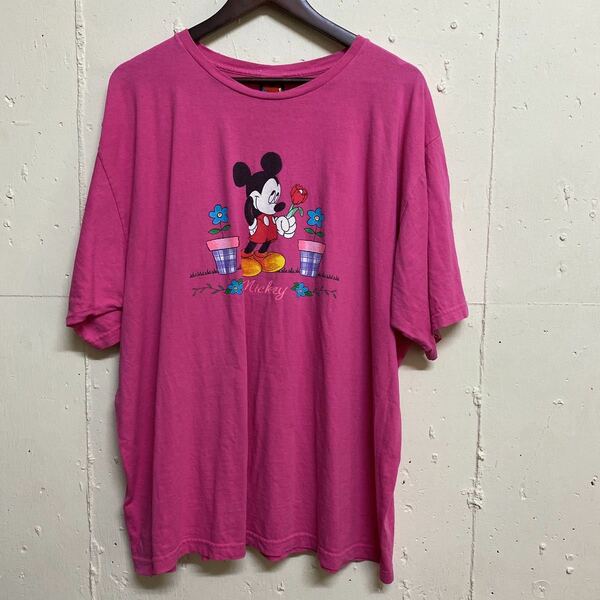 USa製 MICKEY UNLIMITED ミッキーマウス プリントTシャツ 半袖Tシャツ 2X 古着