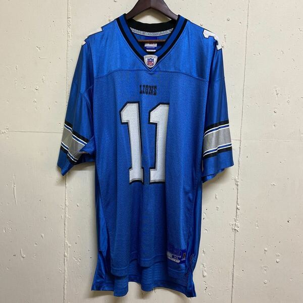 NFL リーボック reebok ユニフォーム ゲームシャツ アメリカンフットボール XL 古着 LIONS 11 R.WILLIAMS