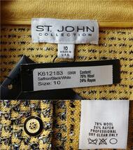 St.John セントジョン アパレル レディーススタンドカラージャケット イエロー/ブラック サイズ：10 K612183_画像3
