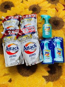 花王 洗濯洗剤 おまとめ7点セット アタックゼロ900g×4 アタック泡スプレー本体×1 詰め替え×2