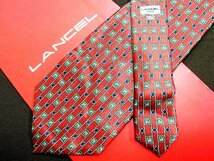 ♪24175C♪良品【花 菱形 柄】ランセル【LANCEL】ネクタイ_画像1