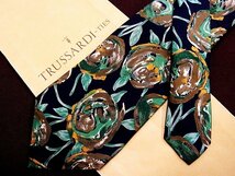 ♪24182C♪良品【葉っぱ 植物 柄】トラサルディ【TRUSSARDI】ネクタイ_画像1