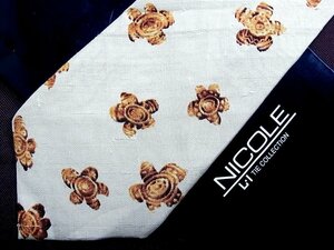 ♪24349C♪良品【花 装飾 柄】ニコル【NICOLE CLUB】ネクタイ