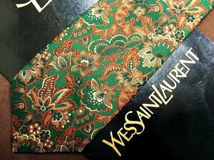 ♪24356C♪良品【花 植物 ペイズリー 柄】サンローラン【YSL】ネクタイ