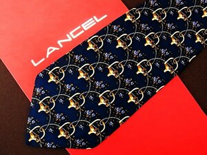 ♪3951D♪状態並品【花 小花 チェーン 金具 柄】ランセル【LANCEL】ネクタイ