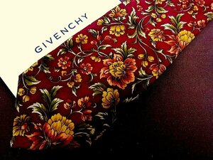 ♪3773D♪状態並品【花 植物 葉っぱ 柄】ジバンシー【GIVENCHY】ネクタイ