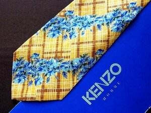 ♪22104D♪状態並品【花 植物 柄】ケンゾー【KENZO】ネクタイ