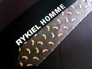 ♪6891C♪良品【ヒョウ 豹 動物 柄】ソニア リキエル【RYKIEL】ネクタイ