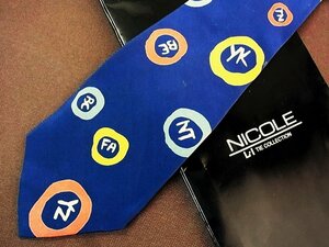 ♪6320C♪良品【アルファベット・○ 丸 柄】 ニコル【NICOLE】ネクタイ