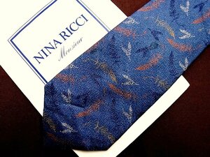 ♪21495D♪状態並品【植物 葉っぱ 柄】ニナリッチ【NINA RICCI】ネクタイ