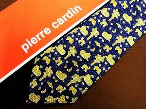 ♪22732C♪良品【ライオン 動物 月 花 柄】ピエールカルダン【pierre cardin】ネクタイ