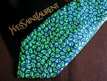 ♪8872C♪良品【植物 ペイント 柄】イヴ・サンローラン【YSL】ネクタイ_画像1