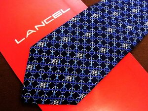 ♪23162C♪良品【馬 うま 馬具 ムチ 輪っか 柄】ランセル【LANCEL】ネクタイ