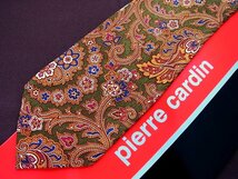 ♪20013C♪良品【ペイズリー 花 植物 柄】ピエールカルダン【pierre cardin】ネクタイ_画像1