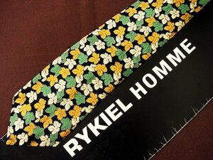 ♪23314C♪良品【葉っぱ 植物 柄】ソニア リキエル【RYKIEL】ネクタイ