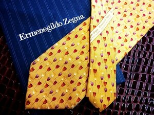 ♪今週の特売980円～♪0207♪状態並品【Zegna】ゼニア【チューリップ 花 柄】ネクタイ♪