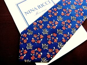 ♪9689D♪状態並品【花 小花 植物 柄】ニナリッチ【NINA RICCI】ネクタイ