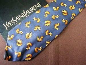 ♪9193C♪良品【リス 動物 総柄】 イヴ・サンローラン【YSL】ネクタイ