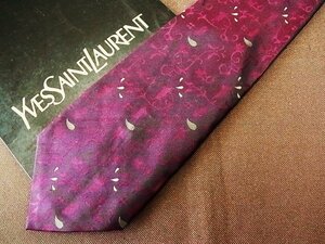 ♪9198C♪良品【ペイズリー 植物 柄】 イヴ・サンローラン【YSL】ネクタイ