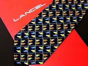 ♪8354C♪良品【旗 タペストリー 柄】ランセル【LANCEL】ネクタイ