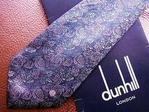 ♪今週の特売980円～♪0920♪状態並品【dunhill】ダンヒル 【花 ロゴ入 柄】ネクタイ♪_画像1