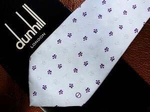 ♪今週の特売980円～♪0700♪状態並品【dunhill】ダンヒル 【花 ロゴ入 柄】ネクタイ♪