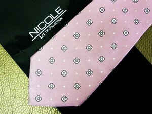 ♪今週の特売980円～♪0589♪状態並品【NICOLE】ニコル【花 ドット 柄】ネクタイ♪