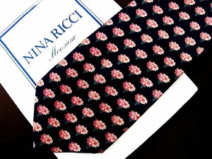 ♪25068D♪状態並品【花 植物 柄】ニナリッチ【NINA RICCI】ネクタイ