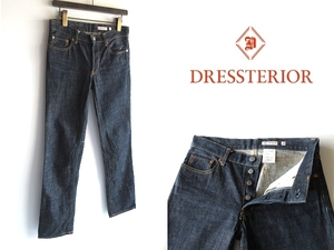 DRESSTERIOR Dress Terior 5 pocket taper -do Denim pants 38 indigo dark blue rigid made in Japan 