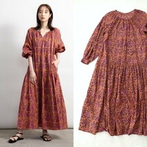 【即決】美品*1.9万 Audrey and John Wad｜大人かわいい♪インドコットン 花柄ワンピース（オードリーアンドジョンワッド）送料210円〜_画像1