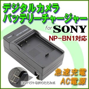 送料無料 CASIO NP-120/SONY ソニー NP-BN1 対応 互換急速 充電器 AC 電源